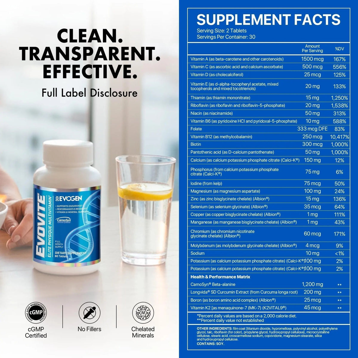 Evogen Evovite - Elite Physique Multivitamin for Women & Men | Advanced Formula for Endurance, Recovery, & Joint Health | - PrimeBioHealth - canada supplements