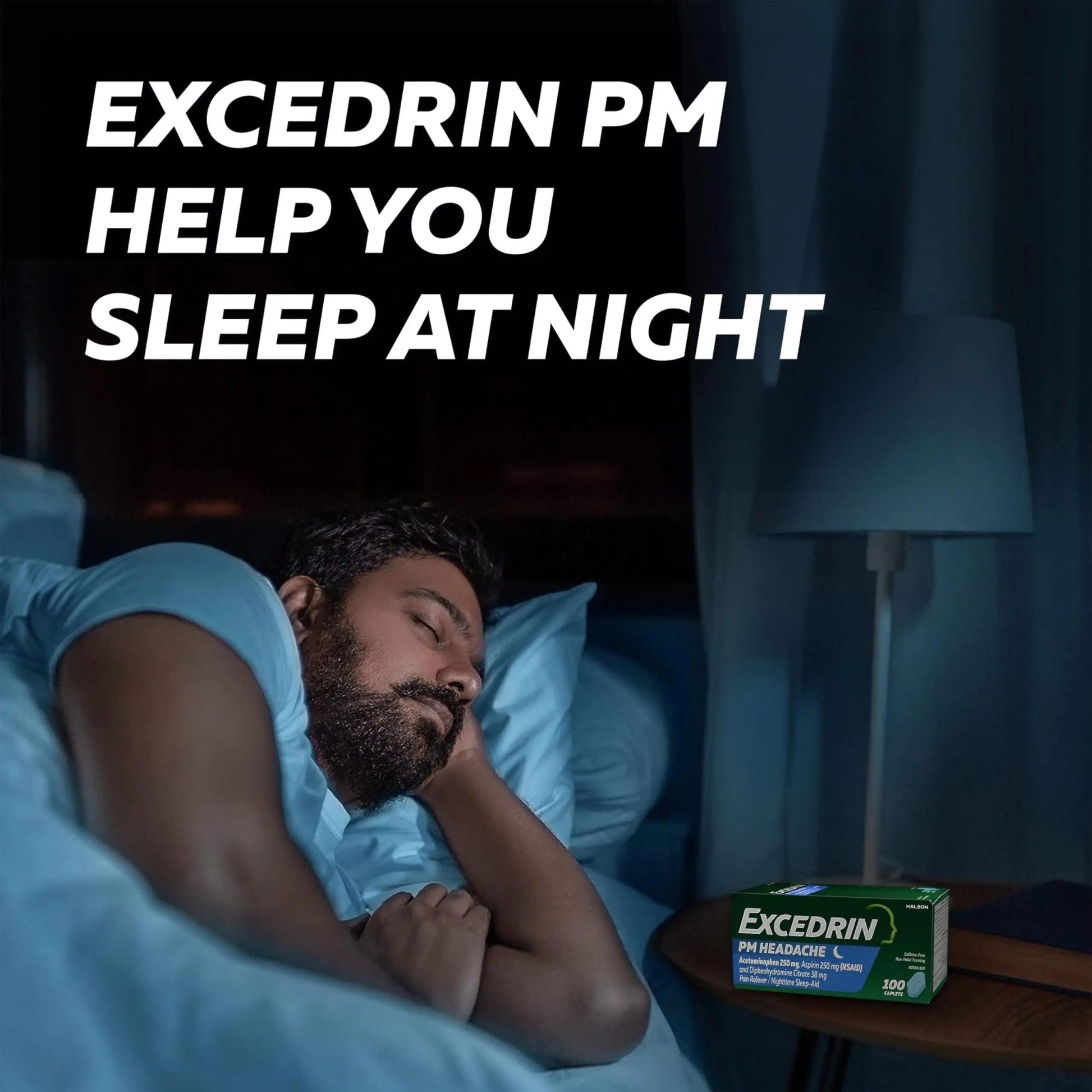 Excedrin PM for Headache Relief, Acetaminophen 250mg, Aspirin 250mg, Diphenhydramine Citrate 38mg, Pain Reliever, Nighttime Sleep-Aid, 100 Count - PrimeBioHealth - canada supplements