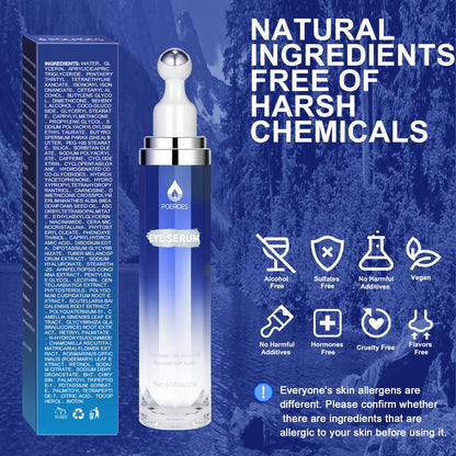Eye Serum with 8% Caffeine 8% Retinol Hyaluronic Acid Niacinamide peptides for Puffy Bags Fine Lines Dark Circles Wrinkles - PrimeBioHealth - canada supplements