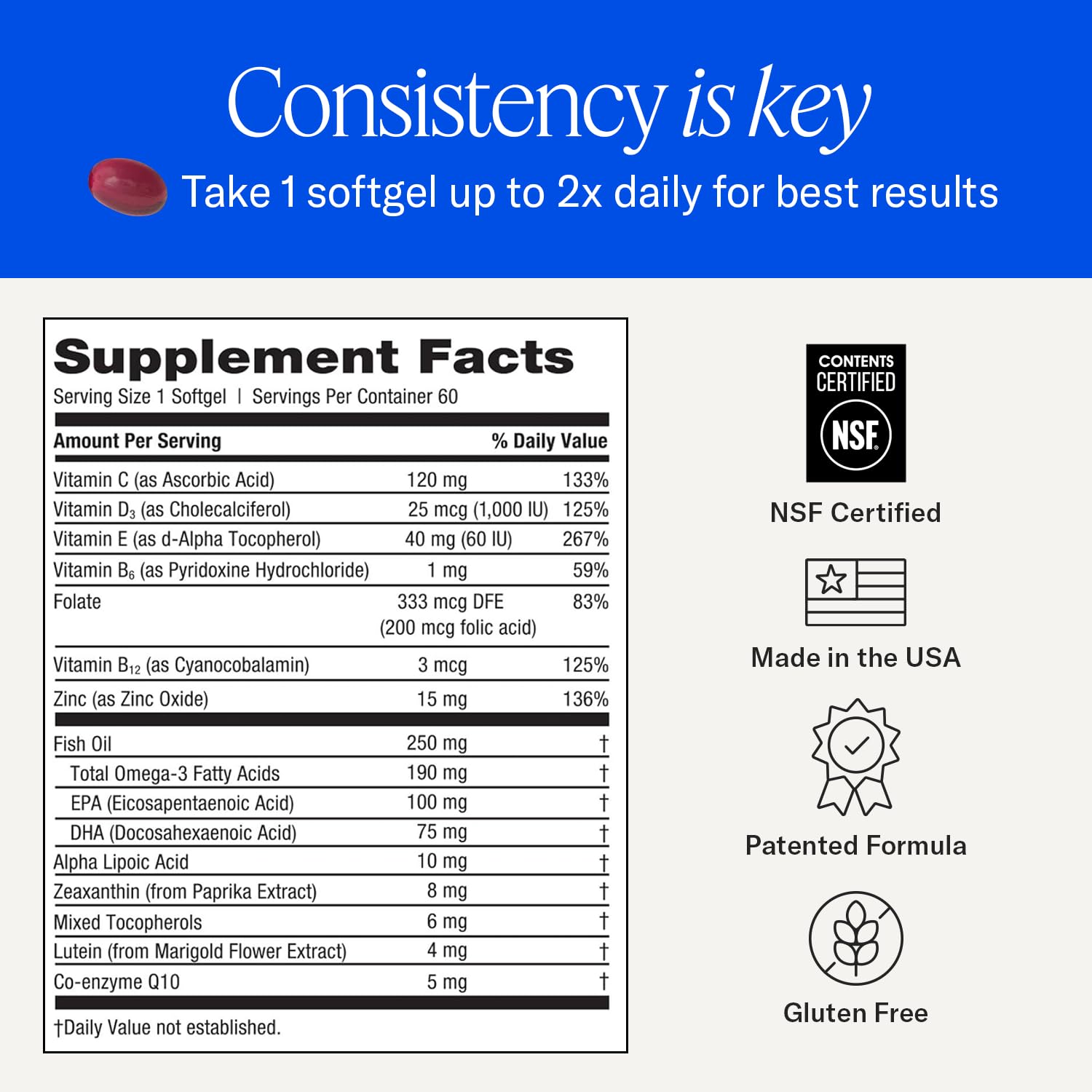 EyePromise Restore Eye Health Supplements - 60 Softgels, 30-Day Supply - Omega 3 Supplement for Aging Eyes with Lutein and Zeaxanthin, - PrimeBioHealth - canada supplements