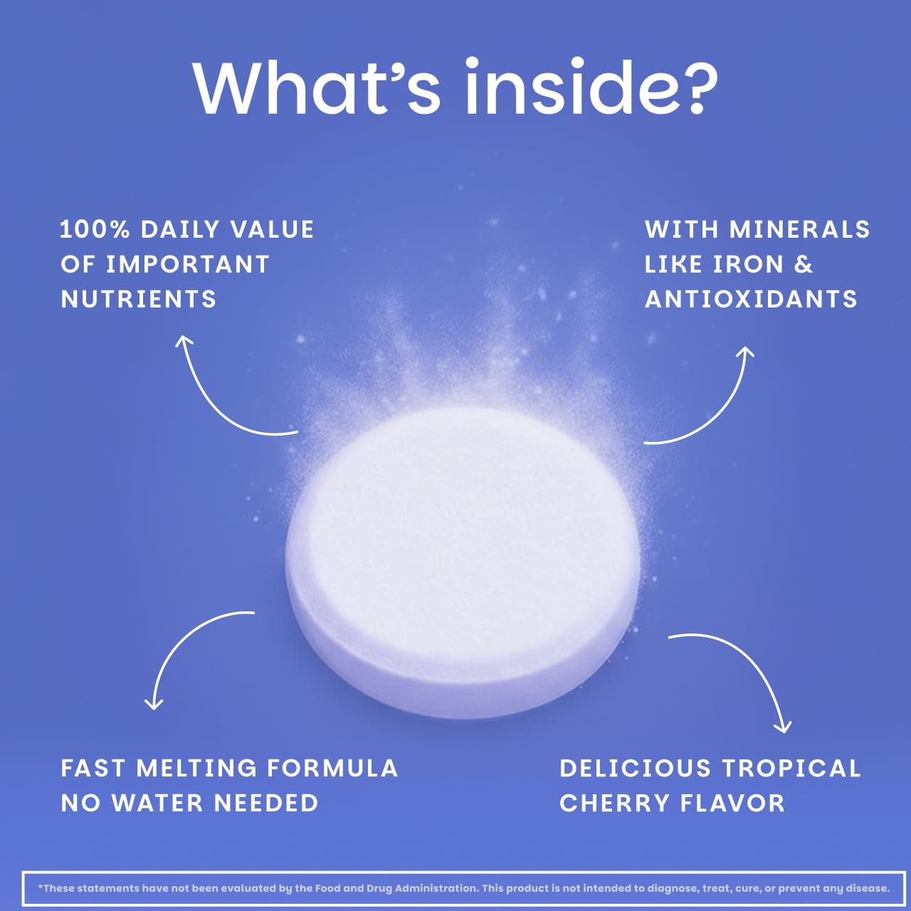 EZ Melts Multivitamin + Iron - Daily Multivitamin for Women & Men - Supports Healthy Energy Levels & Antioxidant Protection - Non-GMO & Vegan - Tropical Cherry - PrimeBioHealth - canada supplements