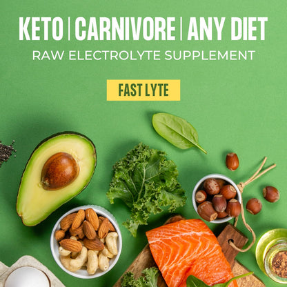 Fast Lyte Fasting Electrolyte Supplement Powder | No Sugar Unflavored Raw Electrolytes | 25% RDI Magnesium and Potassium with Trace Minerals | Carnivore & Keto Friendly - PrimeBioHealth - canada supplements