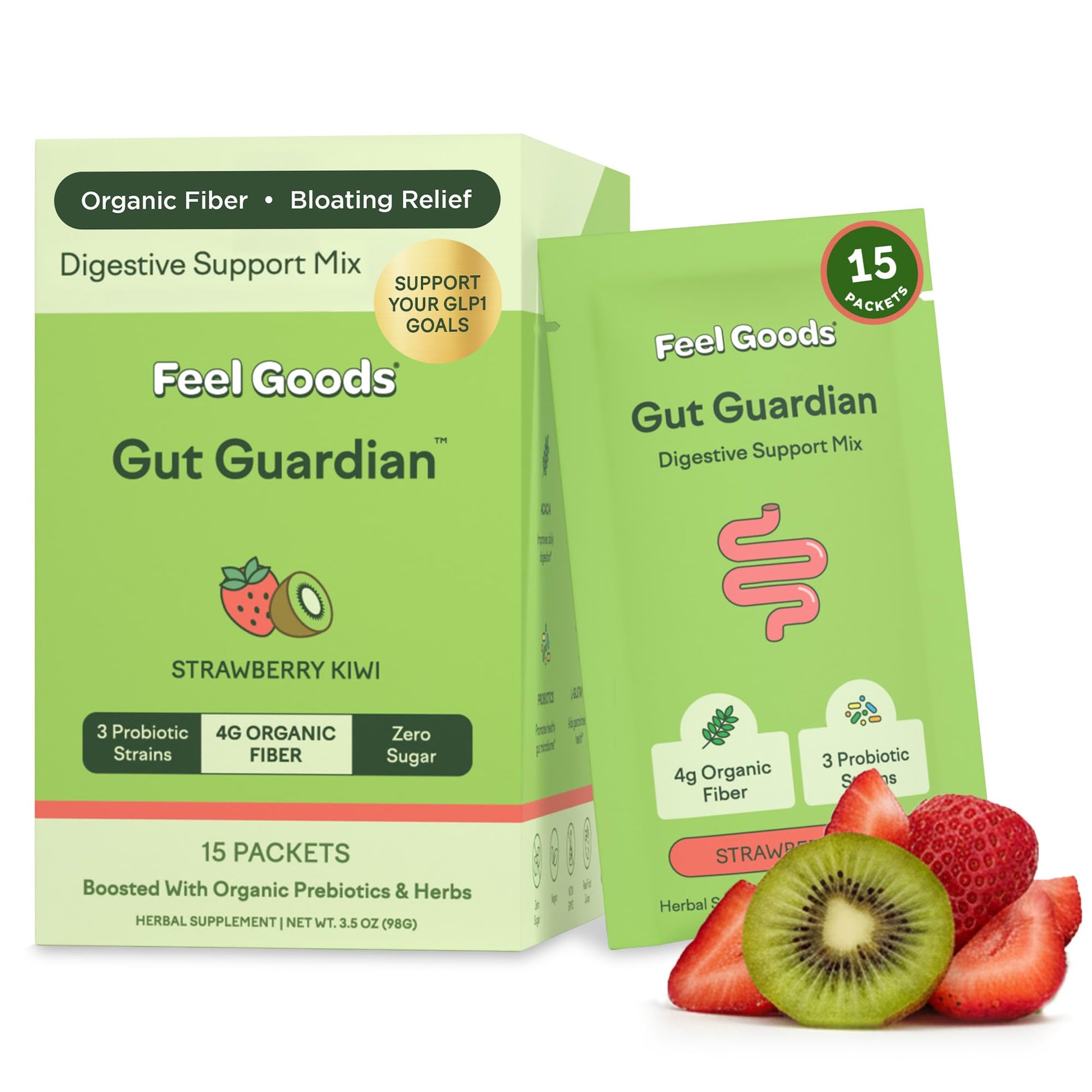 Feel Goods Gut Guardian, Gut Health Powder Packets - Probiotic Fiber with Prebiotics & L Glutamine for Digestive Health, Bloating Relief & Digestion Support, Gut Cleanse - PrimeBioHealth - canada supplements
