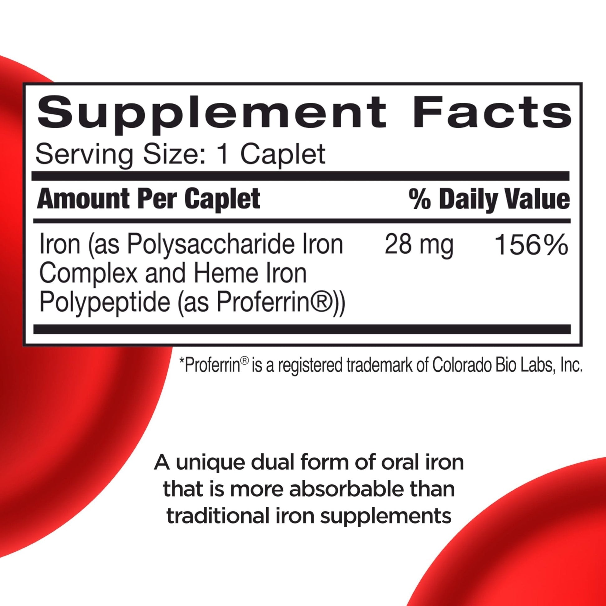 Feosol Complete Iron Supplement Caplets, Bifera Iron for High Absorption, Heme and Non-Heme Dual Action Minimizes Side Effects, 1 Per Day - PrimeBioHealth - canada supplements