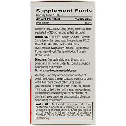 Feosol Original Iron Supplement Tablets, Non-heme, 65mg Iron per Pill, 1 Per Day, 120ct, 4 Month Supply, for Energy and Immune System Support, Made in USA - PrimeBioHealth - canada supplements