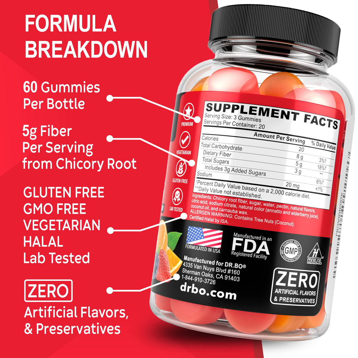 Fiber Gummies for Adults & Kids - Tasty Gummy Prebiotic Fiber Supplement, Max Digestive - PrimeBioHealth - canada supplements