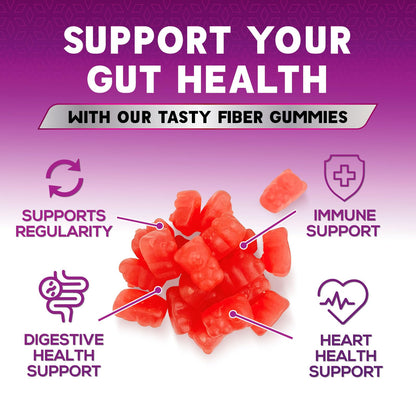 Fiber Gummies for Adults - Soluble Fiber 4g Per Serving - Plant-Based Prebiotic Fiber Supplement for Digestive Health, Gut Health, & Regularity Support - Vegan Gummy - PrimeBioHealth - canada supplements