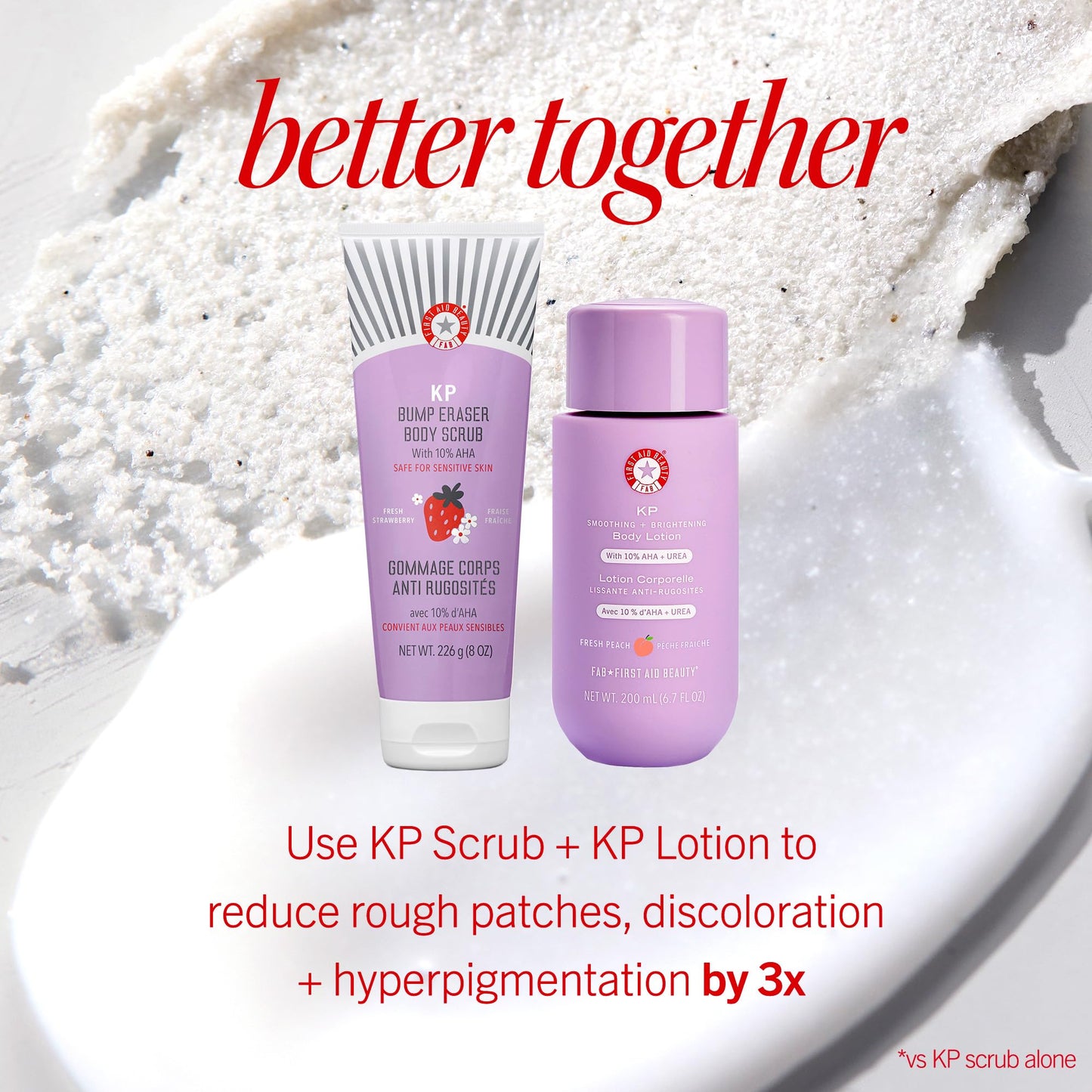 First Aid Beauty - KP Bump Eraser Body Scrub with 10% AHA, Keratosis Pilaris Exfoliator with Glycolic and Lactic acids, Helps Reduce Chicken Skin Bumps - PrimeBioHealth - canada supplements