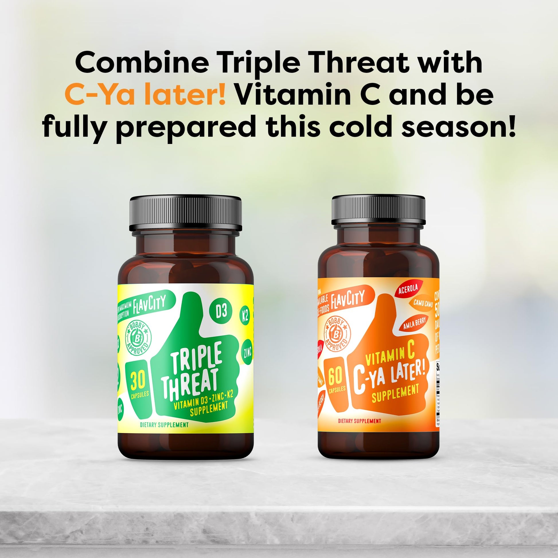 FlavCity Vitamin D3, K2 & Zinc - Triple Threat Supplement - Daily or Seasonal Immune Support - Vitamin D with K2 for Enhanced Absorption - PrimeBioHealth - canada supplements