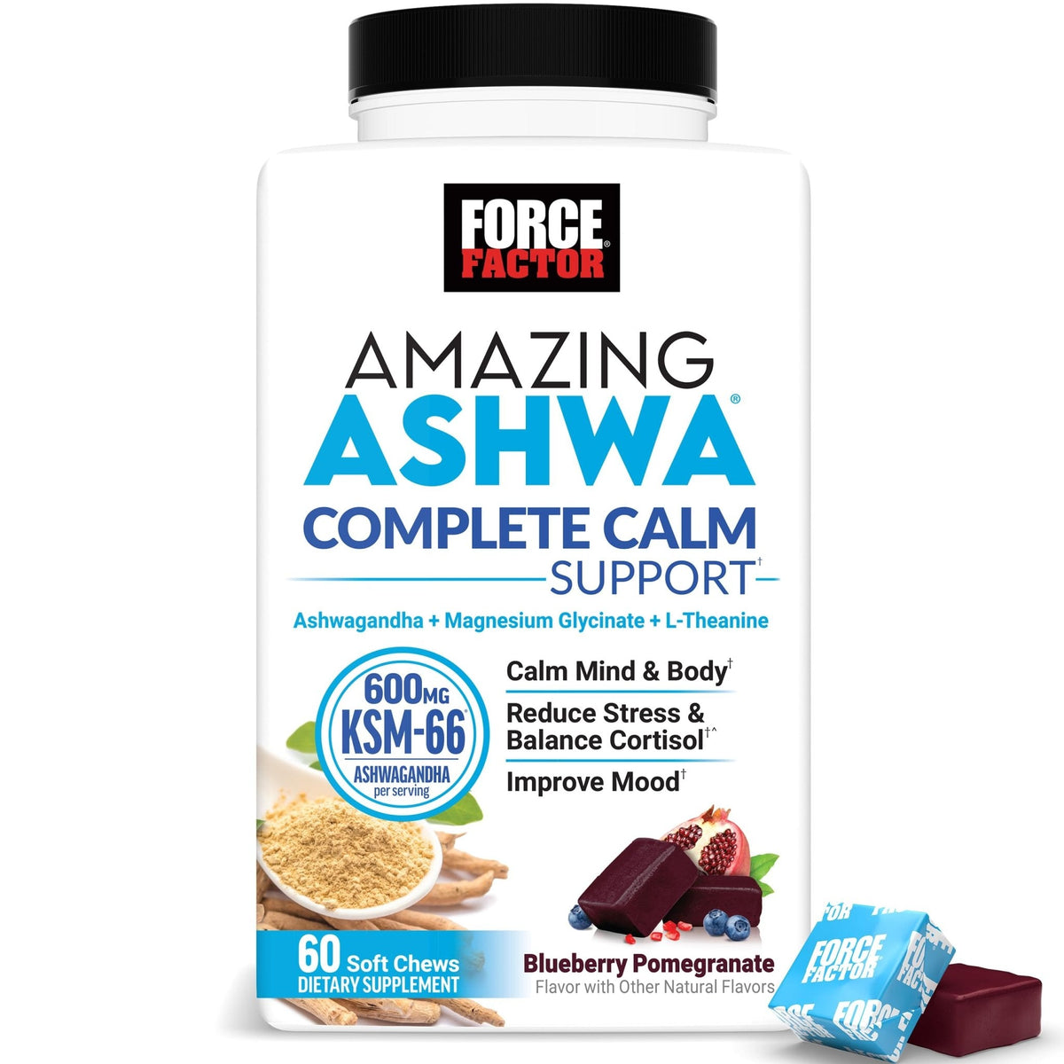 Force Factor Amazing Ashwa Complete Calm Support with KSM-66 Ashwagandha, Like Ashwangandha Gummies to Promote Calm & Relaxation with Magnesium & L-Theanine, - PrimeBioHealth - canada supplements