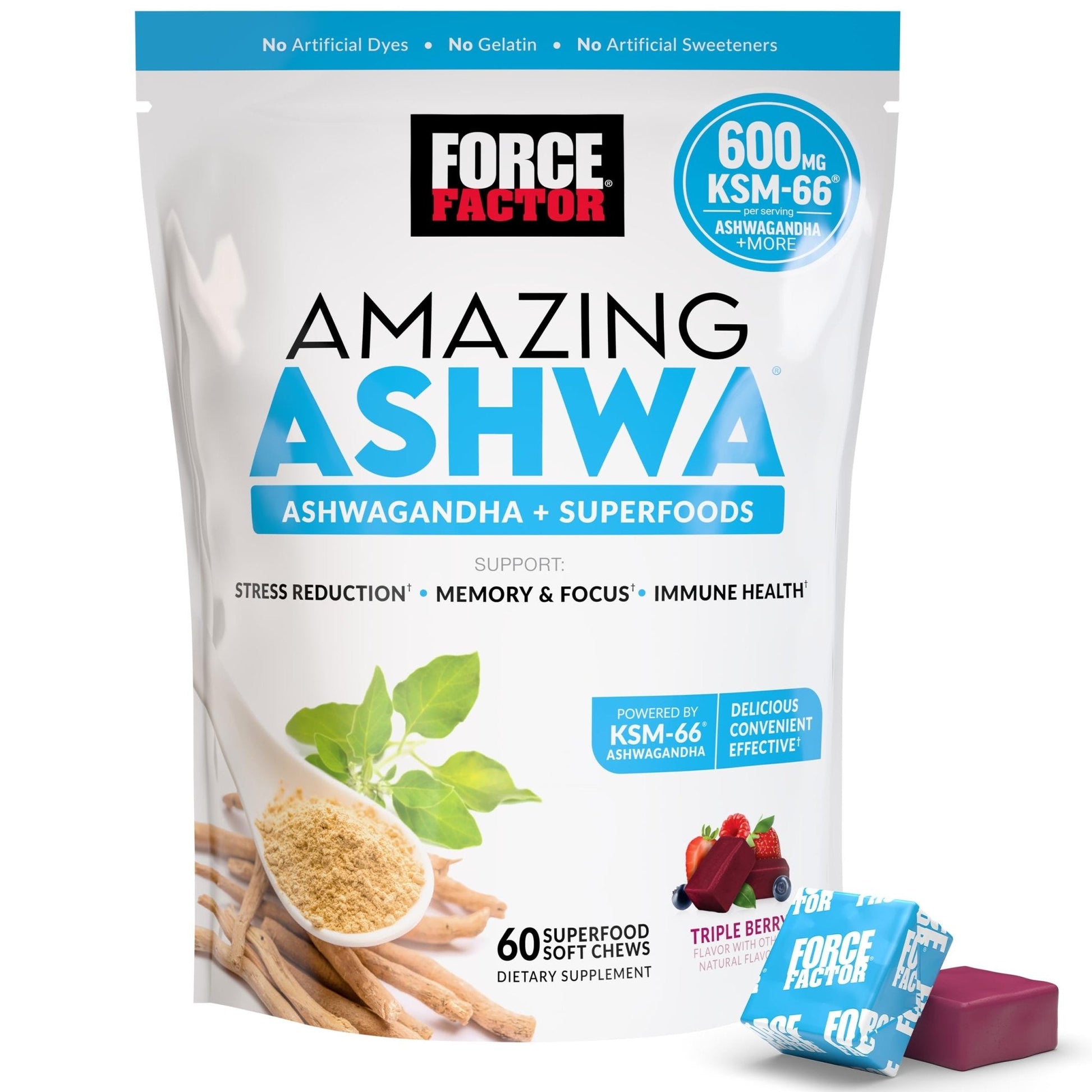 Force Factor Amazing Ashwa for Stress Relief, Memory, Focus, and Immune Support Health, Ashwaganda Supplement with KSM-66 Ashwagandha - PrimeBioHealth - canada supplements