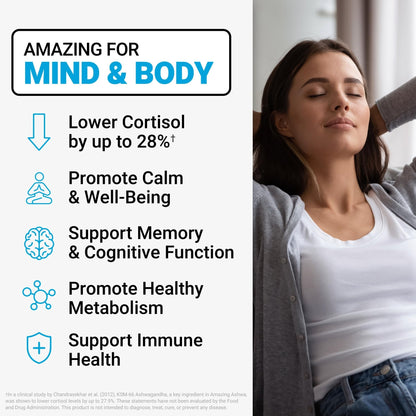 Force Factor Amazing Ashwa for Stress Relief, Memory, Focus, and Immune Support Health, Ashwaganda Supplement with KSM-66 Ashwagandha - PrimeBioHealth - canada supplements