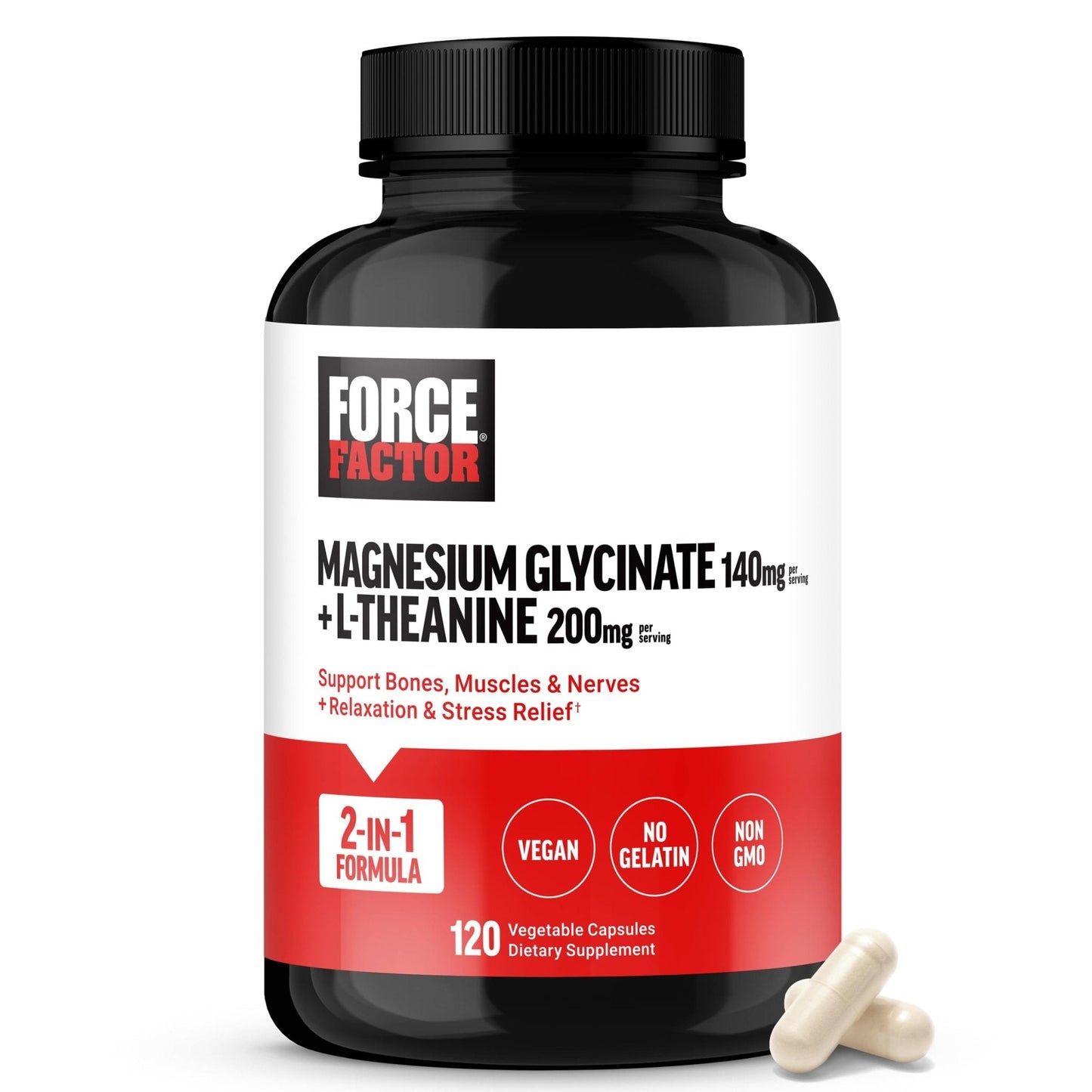 Force Factor Magnesium + L-Theanine, Magnesium Bisglycinate Supplement to Support Bones, Muscles, Nerves, Relaxation, and Mood, Vegan - PrimeBioHealth - canada supplements