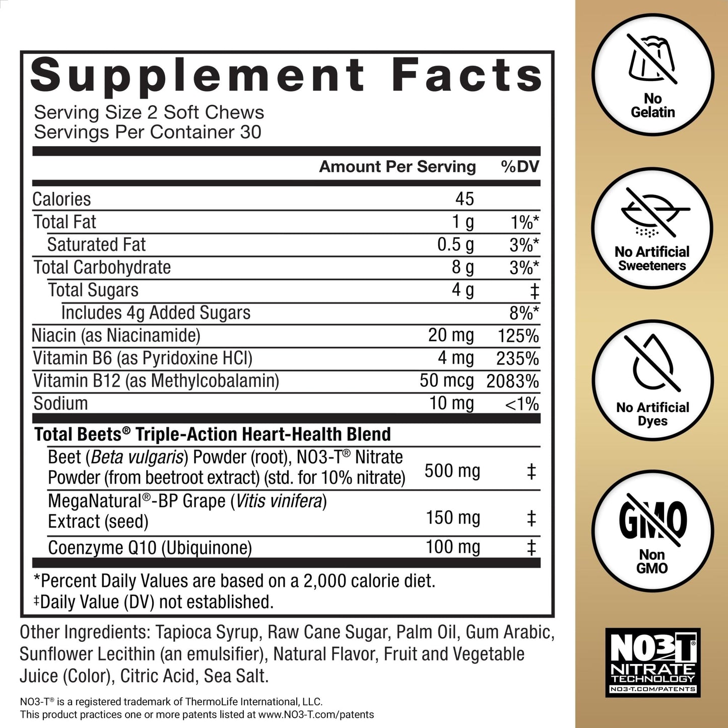 Force Factor Total Beets Ultimate Heart Health Chews for Blood Pressure Support, with Beetroot Powder, CoQ10, B Vitamins & Grapeseed Extract for Blood Flow & Energy - PrimeBioHealth - canada supplements