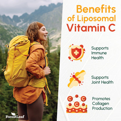 ForestLeaf Liposomal Vitamin C 1400mg Capsules | High Dose Vitamin C Liposomal Supplement w Coconut Oil Fatty Acids | Fast Absorption | Immune Support, Antioxidant, - PrimeBioHealth - canada supplements