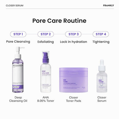 FRANKLY Closer Serum | Pore Minimizer Serum | 9 Peptides, Vegan Collagen, Adenosine, PHA | Korean Pore Minimizer for Glass Skin - PrimeBioHealth - canada supplements