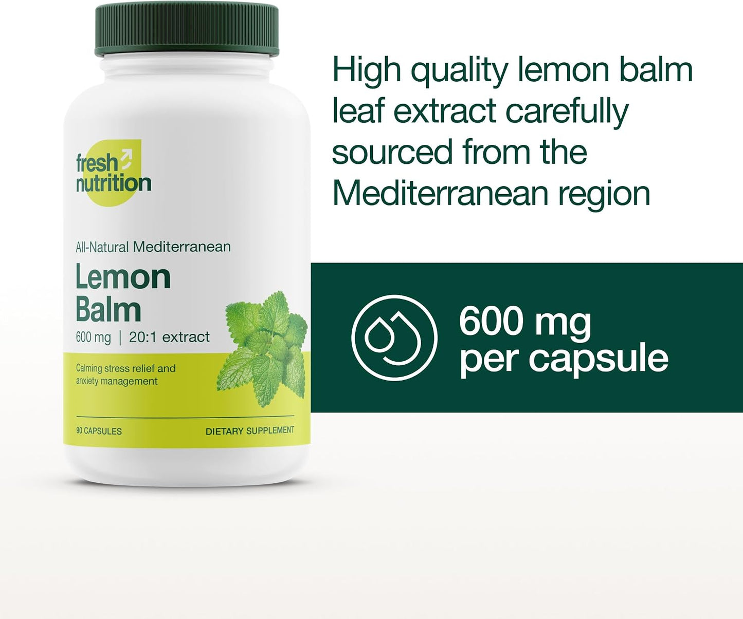 Fresh Nutrition Lemon Balm Extract Capsules. - PrimeBioHealth - canada supplements
