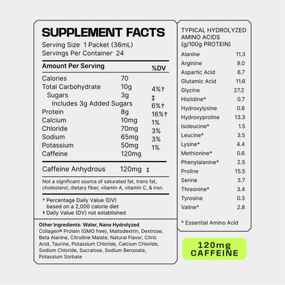 Frog Fuel Power Energized Complete Protein Shot, 15g, Nano Hydrolyzed & Grass Fed, 80mg Caffeine, Gluten Free, Fat & Sugar Free, 22 Amino Acids, - PrimeBioHealth - canada supplements