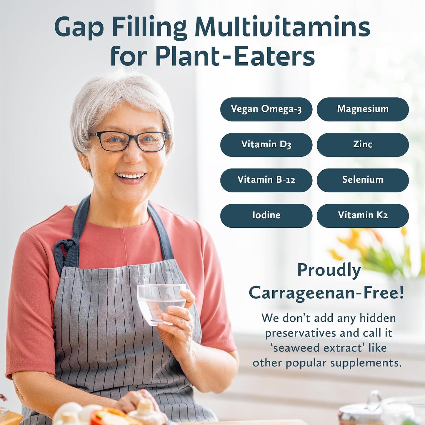 Future Kind Carrageenan-Free Foundations Multivitamin for Women & Men with Omega-3, B12, D3, Zinc, Iodine, Magnesium, K2 & Selenium, Vegan, Compostable Bag (60ct) - PrimeBioHealth - canada supplements