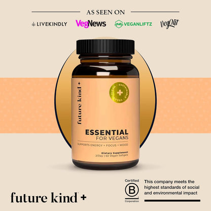 Future Kind Multivitamin Bundle - Vegan Complete Multivitamin and Vegan Essential Multivitamin - Vegan Vitamin B12, Omega 3, and Vitamin D3 - Complete Multivitamin, 42 Vitamins in 1 for Men and Women - PrimeBioHealth - canada supplements