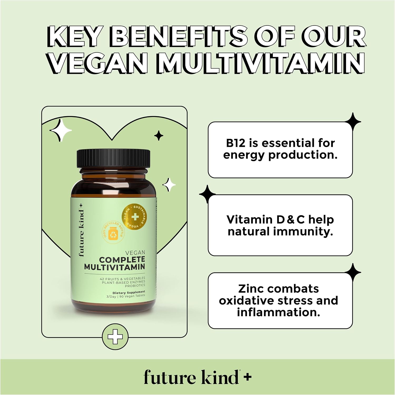 Future Kind Multivitamin Bundle - Vegan Complete Multivitamin and Vegan Essential Multivitamin - Vegan Vitamin B12, Omega 3, and Vitamin D3 - Complete Multivitamin, 42 Vitamins in 1 for Men and Women - PrimeBioHealth - canada supplements