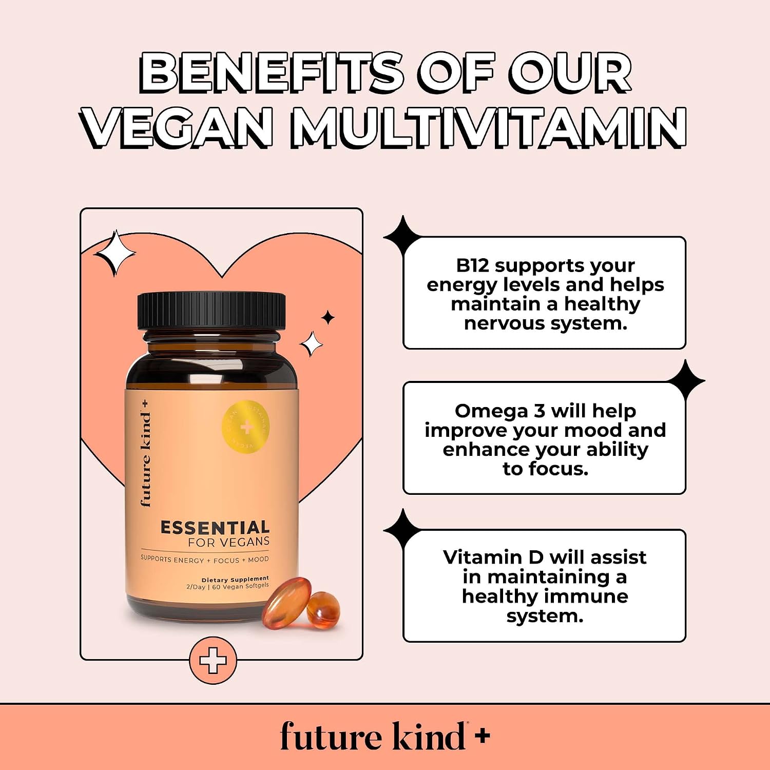 Future Kind Multivitamin Bundle - Vegan Complete Multivitamin and Vegan Essential Multivitamin - Vegan Vitamin B12, Omega 3, and Vitamin D3 - Complete Multivitamin, 42 Vitamins in 1 for Men and Women - PrimeBioHealth - canada supplements