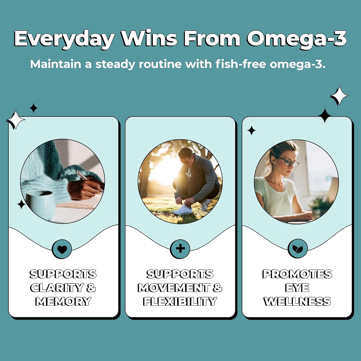 Future Kind Omega-3 Supplement for Clarity, Memory, and Mobility Comfort, 2 Months Supply of Citrus-Scented Softgels with EPA and DHA, Vegan Omega-3 Supplement from Algae, Carrageenan Free, 60 Count - PrimeBioHealth - canada supplements