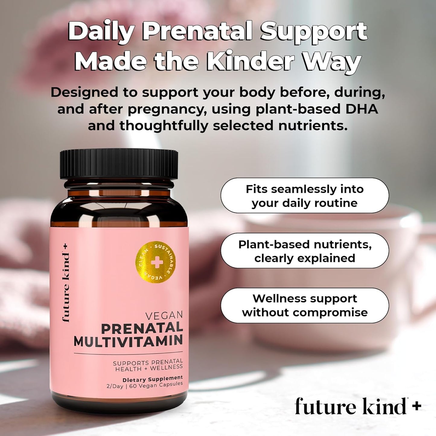 Future Kind Prenatal Vitamin - Pregnancy, Lactation, and Wellness Support with DHA & L-Methylfolate - Folate Supplement for Women with Vitamin D, E, Iron, Omega-3 and Biotin (60 Capsules) - PrimeBioHealth - canada supplements