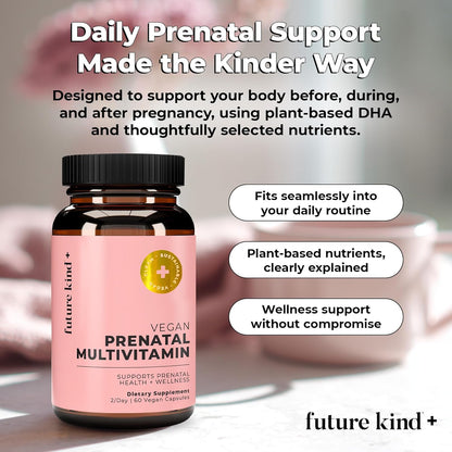 Future Kind Prenatal Vitamin - Pregnancy, Lactation, and Wellness Support with DHA & L-Methylfolate - Folate Supplement for Women with Vitamin D, E, Iron, Omega-3 and Biotin (60 Capsules) - PrimeBioHealth - canada supplements