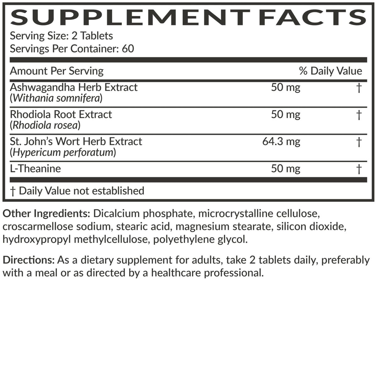 Futurebiotics Chill Pill + Ashwagandha, Rhodiola, St. John’s Wort, & L-Theanine - Non-GMO, 120 Vegetarian Tablets - PrimeBioHealth - canada supplements
