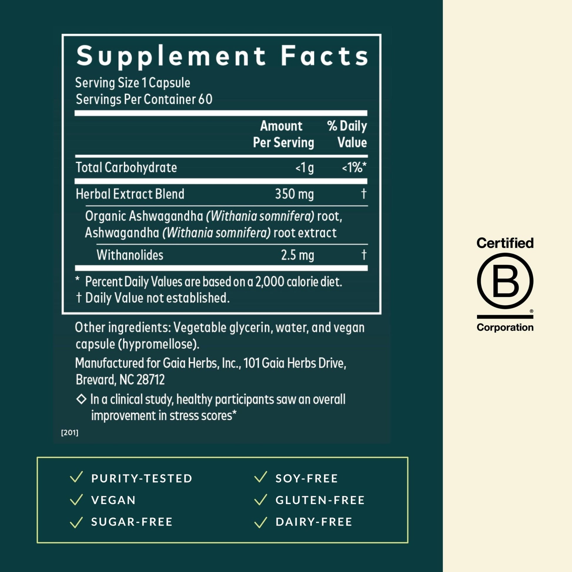 Gaia Herbs Ashwagandha Root - Stress Relief & Sleep Support Supplement - Supports Balanced Energy Levels & Positive Outlook - PrimeBioHealth - canada supplements
