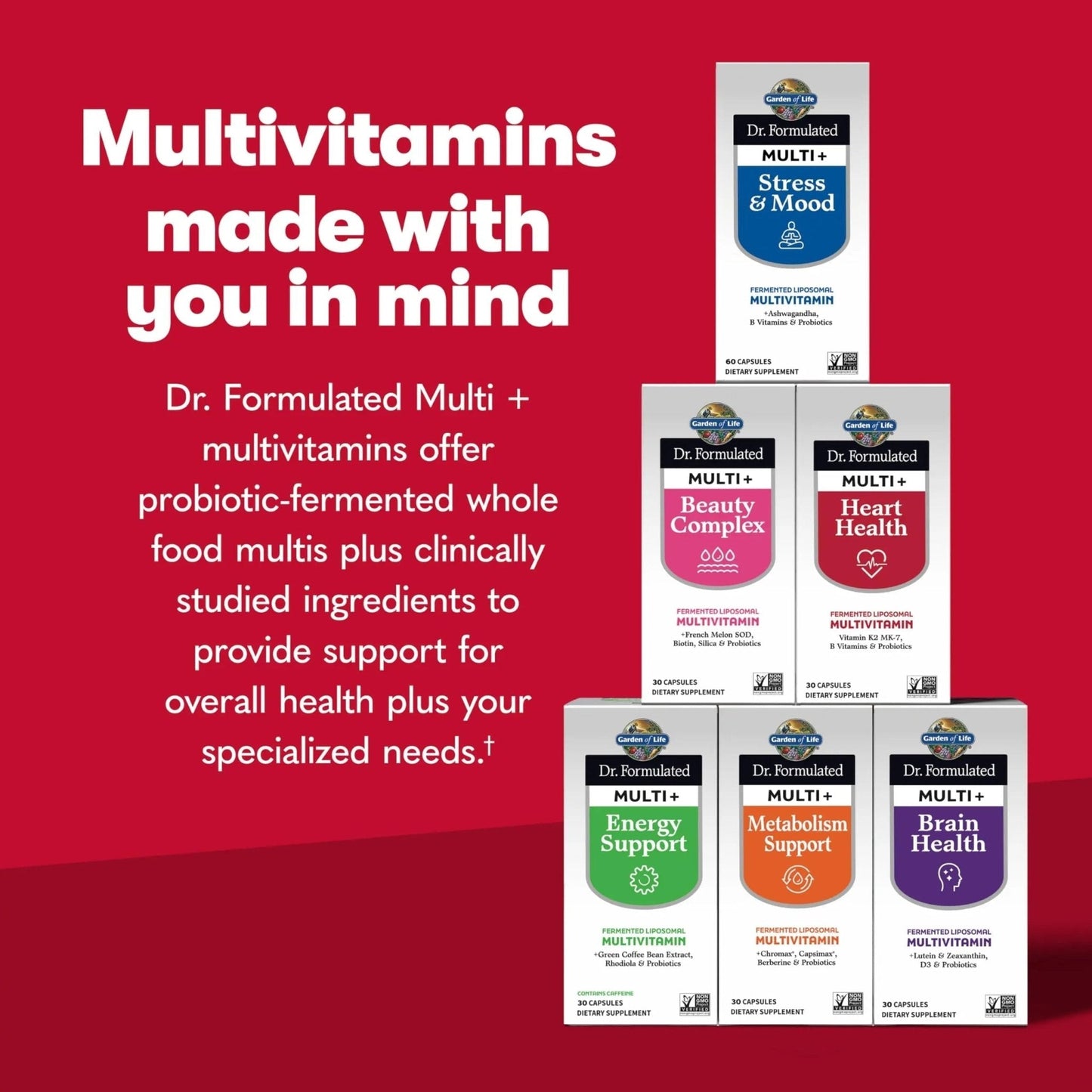 Garden of Life Dr. Formulated Multi+ Heart Health - Fermented Liposomal Multivitamin + Vitamin K2 MK-7, B Vitamins & Probiotics - PrimeBioHealth - canada supplements