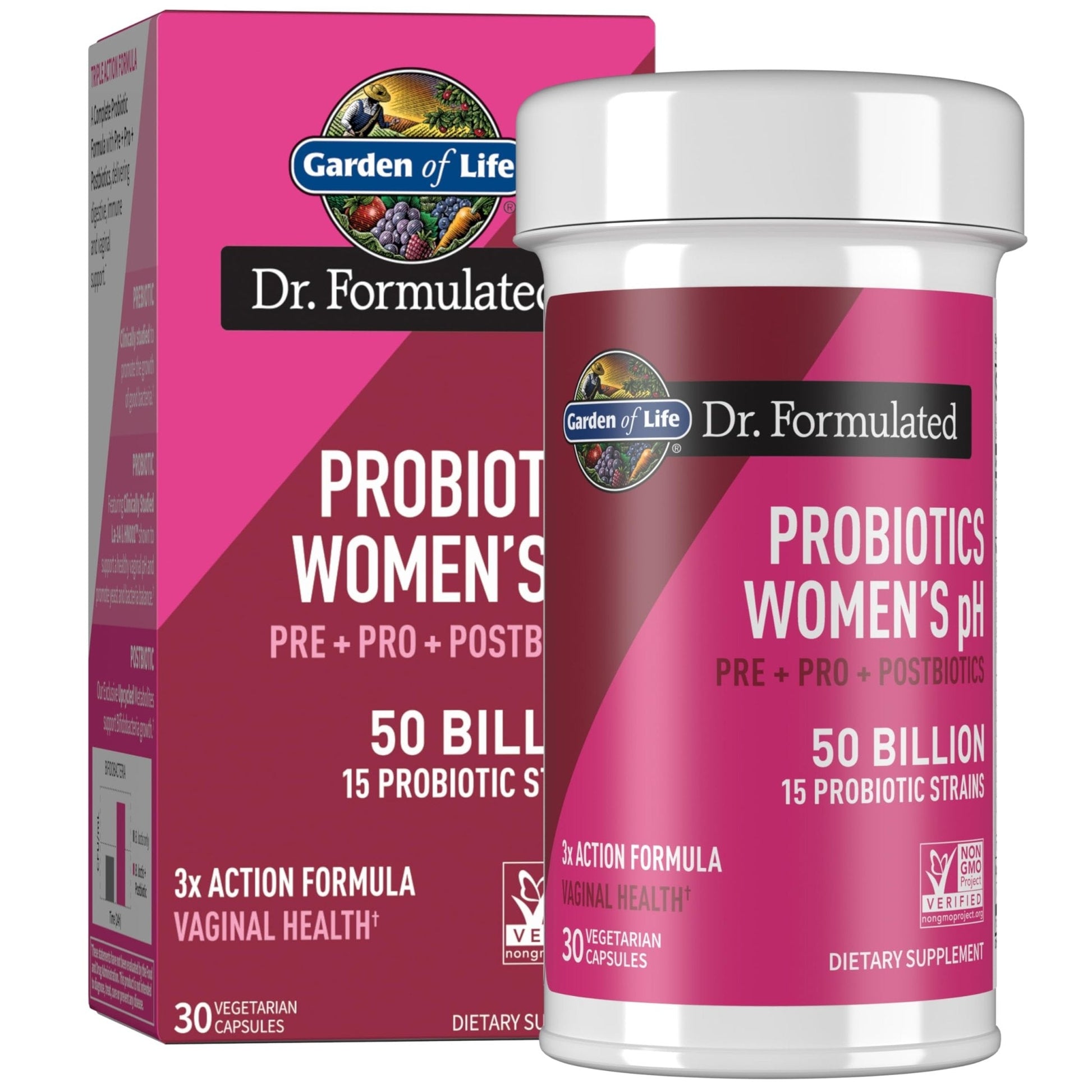 Garden of Life Dr Formulated Once Daily 3-in-1 Complete Prebiotics, Postbiotics & Probiotics for Women, PRE + PRO + POSTBIOTIC Supplement for Women’s Digestive - PrimeBioHealth - canada supplements