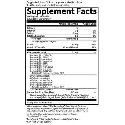 Garden of Life Dr. Formulated Probiotics Organic Kids+ plus Vitamin C & D - Berry Cherry - Gluten, Dairy & Soy Free Immune & Digestive Health Supplement - PrimeBioHealth - canada supplements