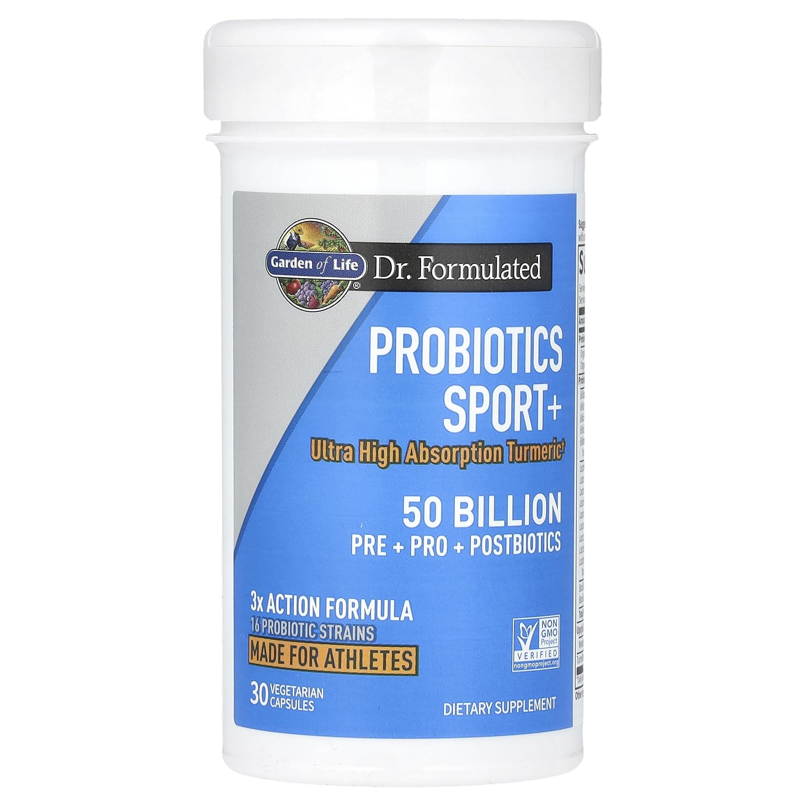 Garden of Life Dr Formulated Sport Probiotics Digestive Supplement, Organic Prebiotics for Women & Men Athletes, Clinically Studied Turmeric Curcumin - PrimeBioHealth - canada supplements