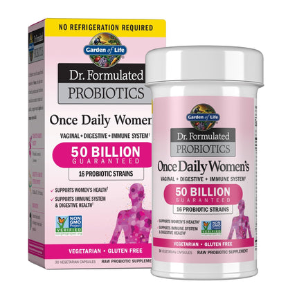Garden of Life Once Daily Dr. Formulated Probiotics for Women 50 Billion CFU 16 Probiotic Strains with Organic Prebiotics for Digestive, Vaginal & Immune Health - PrimeBioHealth - canada supplements