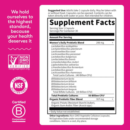 Garden of Life Once Daily Dr. Formulated Probiotics for Women 50 Billion CFU 16 Probiotic Strains with Organic Prebiotics for Digestive, Vaginal & Immune Health - PrimeBioHealth - canada supplements