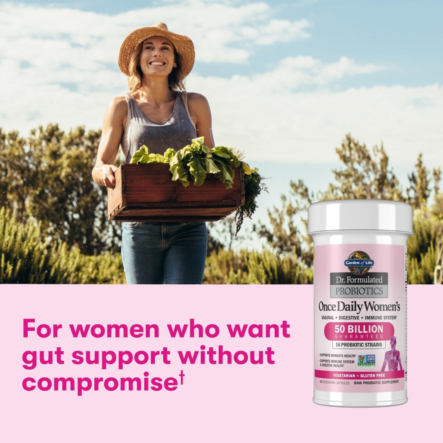 Garden of Life Once Daily Dr. Formulated Probiotics for Women 50 Billion CFU 16 Probiotic Strains with Organic Prebiotics for Digestive, Vaginal & Immune Health - PrimeBioHealth - canada supplements