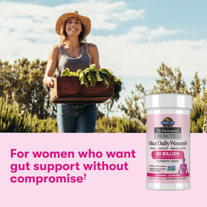 Garden of Life Once Daily Dr. Formulated Probiotics for Women 50 Billion CFU 16 Probiotic Strains with Organic Prebiotics for Digestive, Vaginal & Immune Health - PrimeBioHealth - canada supplements