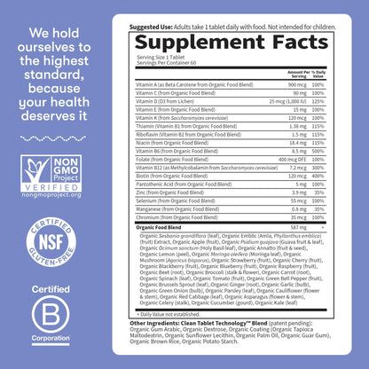 Garden of Life Once Daily Whole Food Multivitamin for Men, Organic Mens Vitamins & Minerals, Vitamin C, Zinc, Vegan, for Health & Well-Being, 60 Tablets - PrimeBioHealth - canada supplements
