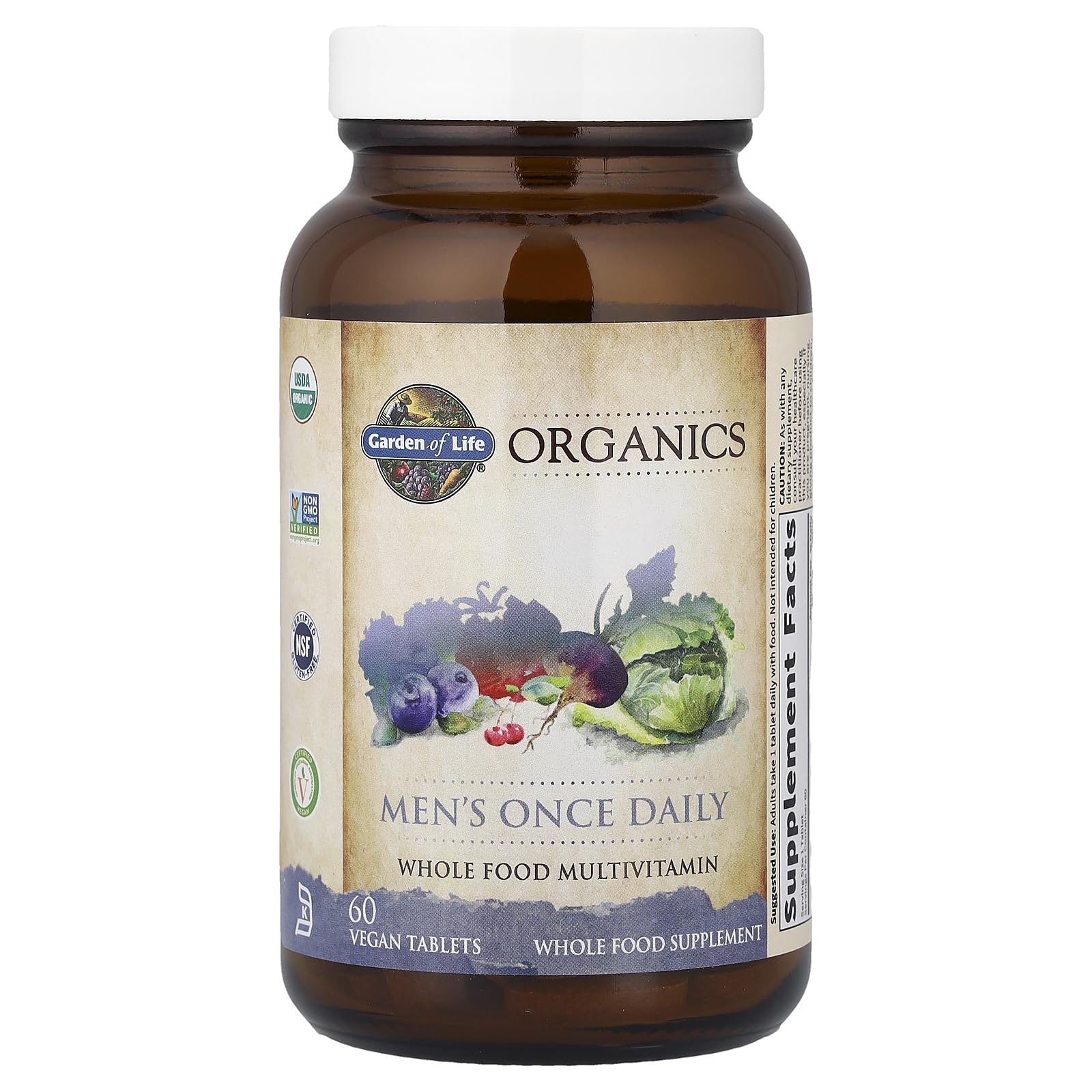 Garden of Life Once Daily Whole Food Multivitamin for Men, Organic Mens Vitamins & Minerals, Vitamin C, Zinc, Vegan, for Health & Well-Being, 60 Tablets - PrimeBioHealth - canada supplements