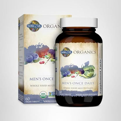 Garden of Life Once Daily Whole Food Multivitamin for Men, Organic Mens Vitamins & Minerals, Vitamin C, Zinc, Vegan, for Health & Well-Being, 60 Tablets - PrimeBioHealth - canada supplements