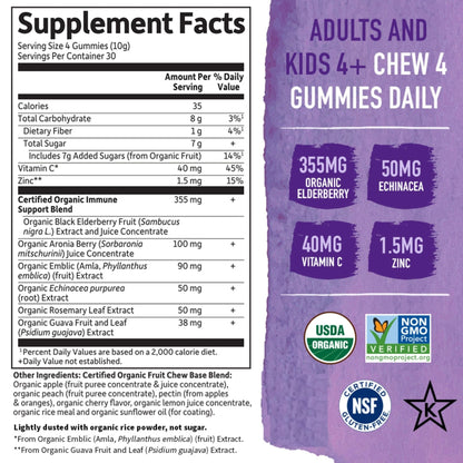 Garden of Life Organics Elderberry Gummies for Adults & Kids - Immune Support Supplement with Organic Fruit, Herbal Blend, Elderberry, Echinacea, Zinc, - PrimeBioHealth - canada supplements