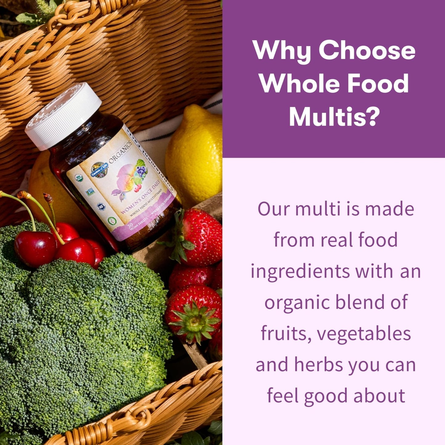 Garden of Life Organics Multivitamin for Women - Women's Once Daily Multi - Whole Food Multi with Iron, Biotin, Vegan Organic Womens Multivitamin for Health - PrimeBioHealth - canada supplements