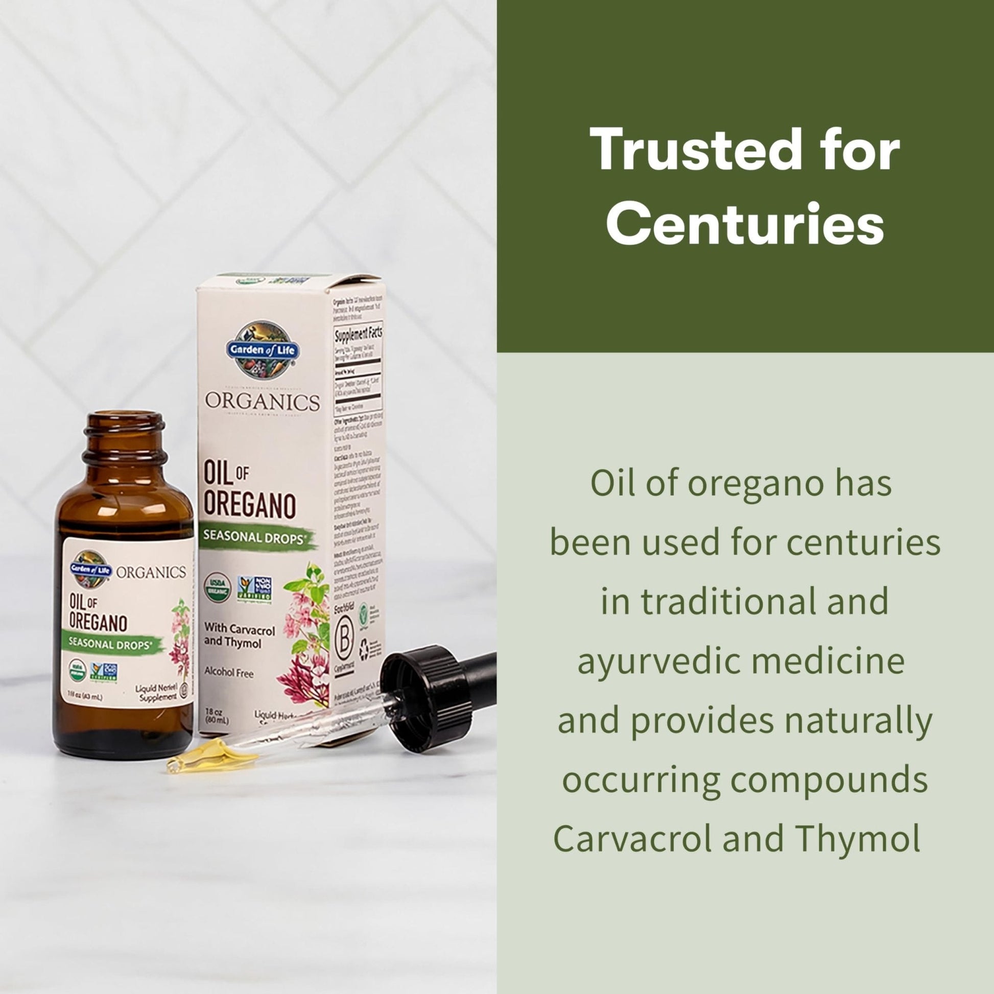Garden of Life Organics Oil of Oregano Seasonal Drops 1fl oz (30 mL) Liquid, Concentrated Plant Based Immune Support - Alcohol-Free, Organic, Non-GMO - PrimeBioHealth - canada supplements