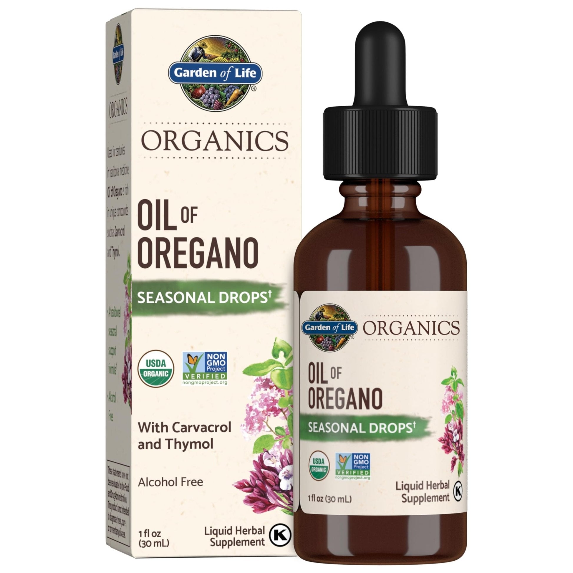 Garden of Life Organics Oil of Oregano Seasonal Drops 1fl oz (30 mL) Liquid, Concentrated Plant Based Immune Support - Alcohol-Free, Organic, Non-GMO - PrimeBioHealth - canada supplements