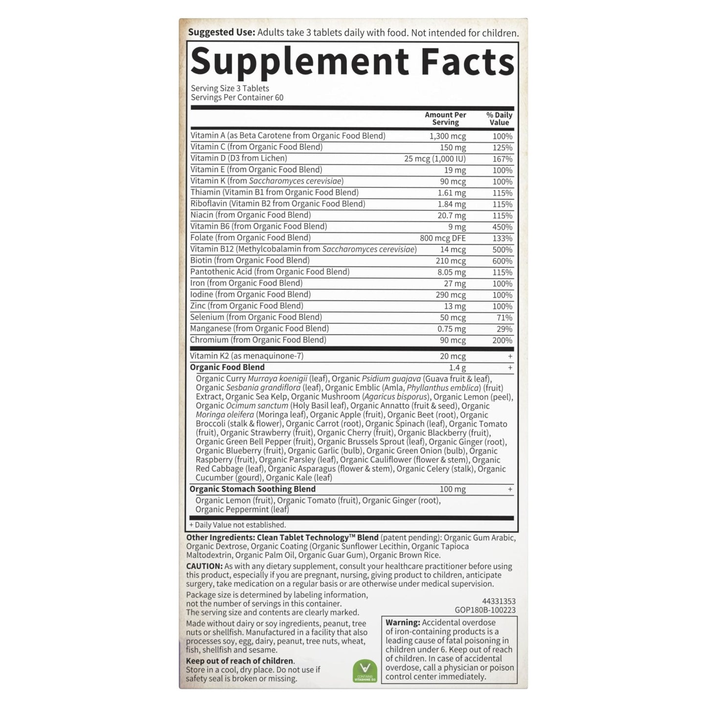 Garden of Life Organics Prenatal Multivitamin with Folate, B6, B12, D3 & Iron – Prenatal Vitamins for Women with Energy Metabolism Support for Healthy - PrimeBioHealth - canada supplements