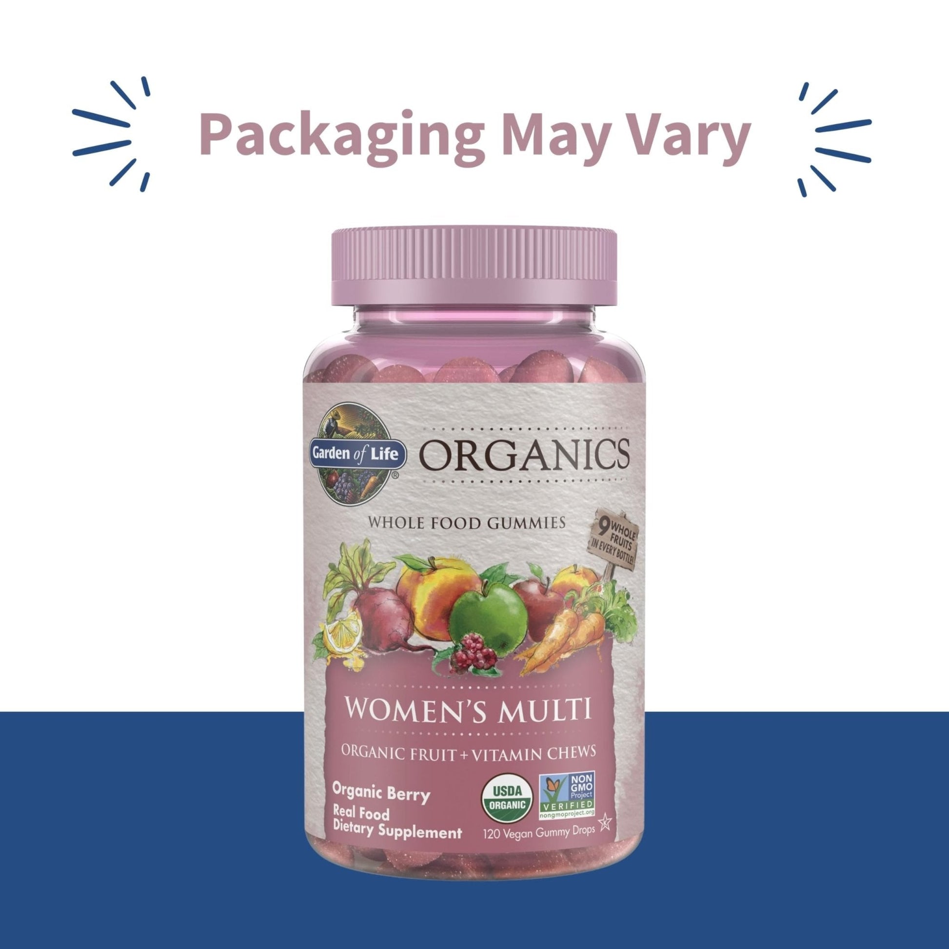 Garden of Life Organics Women's Gummy Vitamins - Berry - Certified Organic, Non-GMO, Vegan, Kosher Complete Multi - Methyl B12, C & D3 - Gluten - PrimeBioHealth - canada supplements