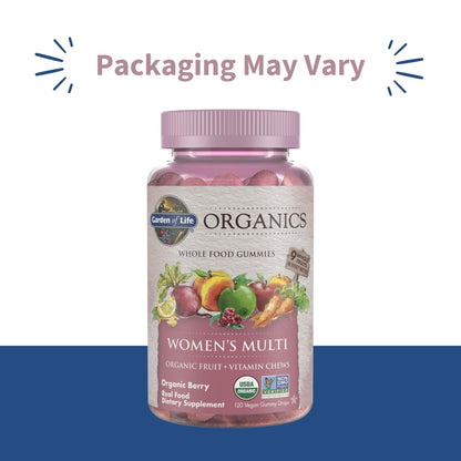 Garden of Life Organics Women's Gummy Vitamins - Berry - Certified Organic, Non-GMO, Vegan, Kosher Complete Multi - Methyl B12, C & D3 - Gluten - PrimeBioHealth - canada supplements
