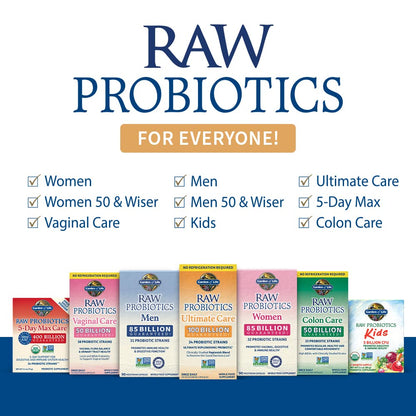 Garden of Life Raw Probiotics for Women and Men with Digestive Enzymes, 100 Billion CFU, Clinically Studied Strains, Shelf Stable, 30 Capsules - PrimeBioHealth - canada supplements
